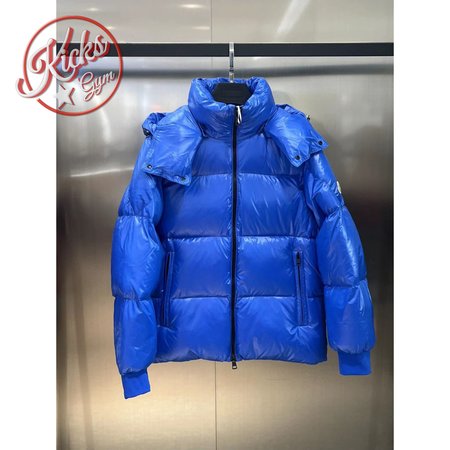 Moncler Autumn And Winter Hooded Down Jacket Blue