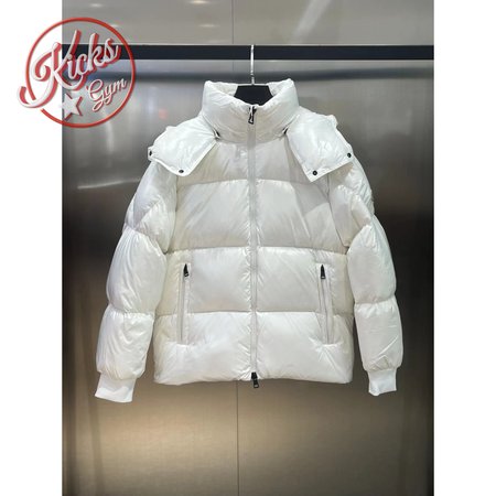 Moncler Autumn And Winter Hooded Down Jacket White