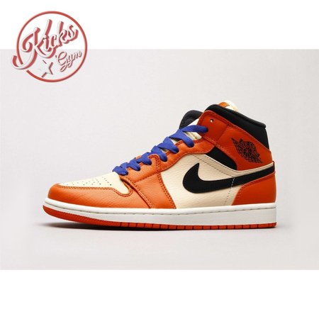 Air Jordan 1 Mid Team Orange Black 36-46