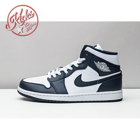 Jordan 1 Mid White Metallic Gold Obsidian 554724-174 Size 36-47.5