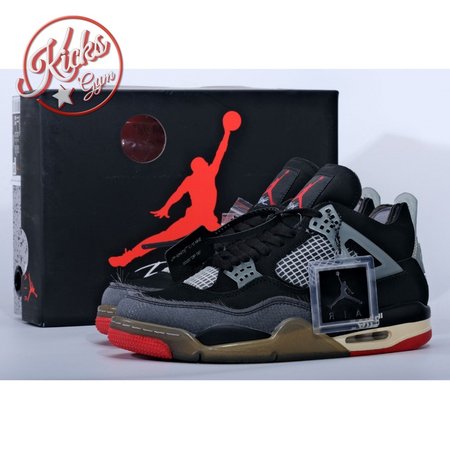 Off-White X Air Jordan 4 Bred CV9388-001 Size 40-47.5