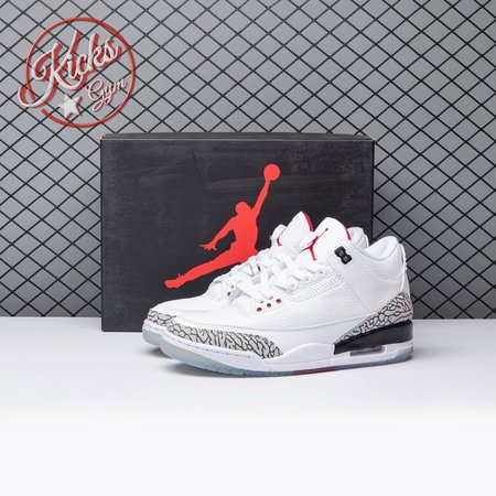 Jordan 3 Retro Free Throw Line White Cement 923096-101 Size 40-47