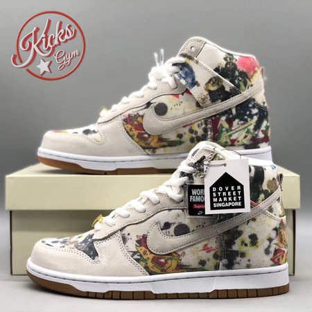 Supreme x Nike SB Dunk High "Rammellzee" FD8779-100 Size 36-47.5